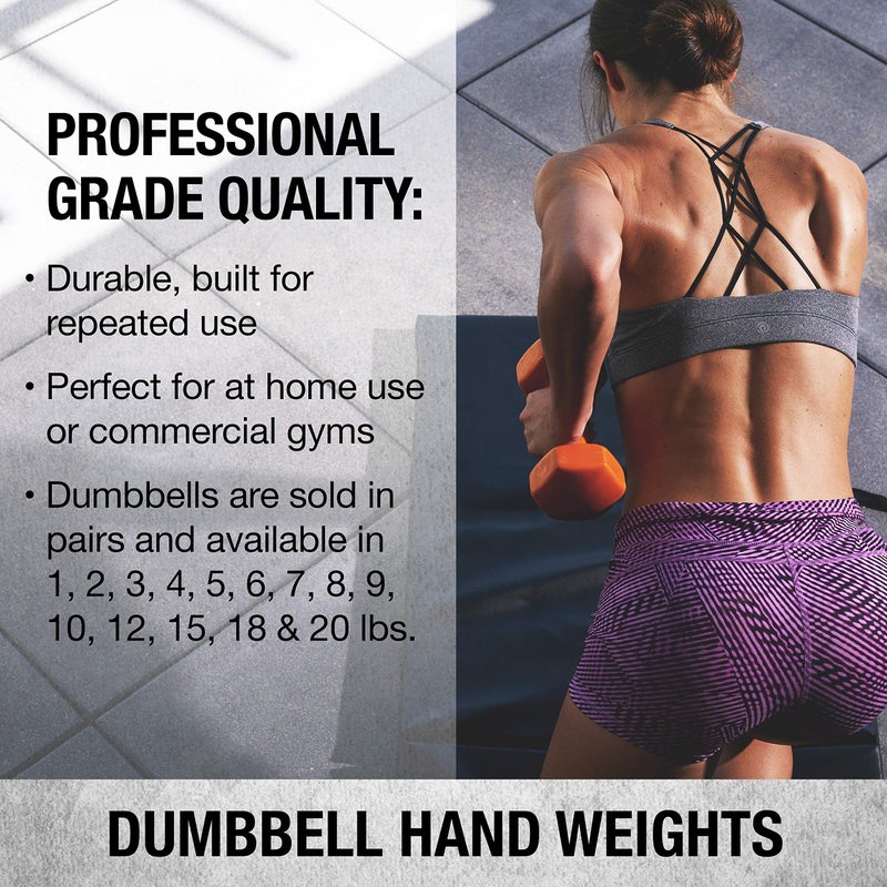 SPRI Deluxe Vinyl Coated Dumbbell Set (Pink) - 1 lb, Set of 2, Hand Weights for Muscle Toning, Step Aerobics, Strength Training, Professional-Grade Unisex Workout Equipment for Home & Gym - Image 5